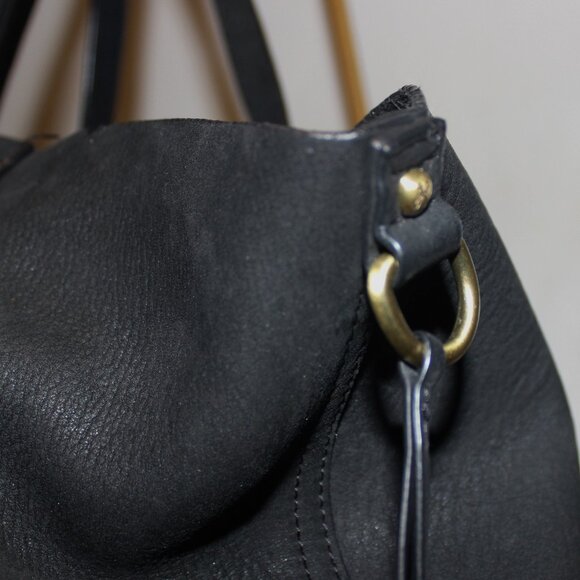 $325 Hobo The Original Journey Nubuck Studded Side Ties Tote Shoulder Bag - Picture 3 of 8